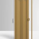 Ver imagem 3 de Kit com 2 Portas Sanfonadas de PVC 210x60cm Permatti Bege/Cerejeira Liso