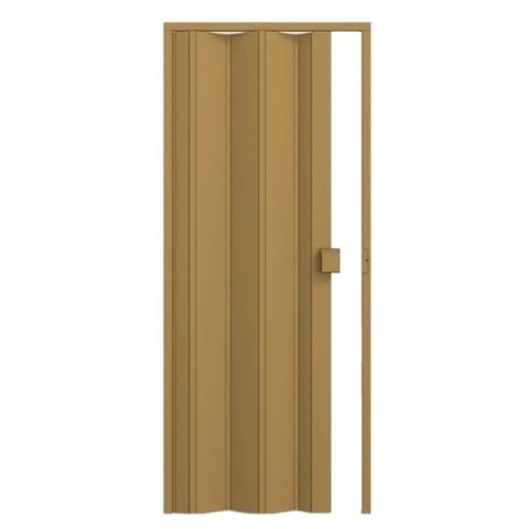Kit com 2 Portas Sanfonadas de PVC 210x60cm Permatti Bege/Cerejeira Liso