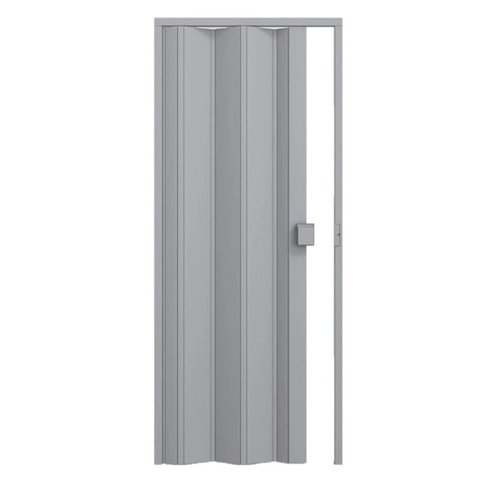 Kit com 2 Portas Sanfonadas de PVC 210x60cm Permatti Cinza/Liso