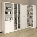 Ver imagem 1 de Kit 4 Armários Multiuso de Escritório com 6 Portas Branco