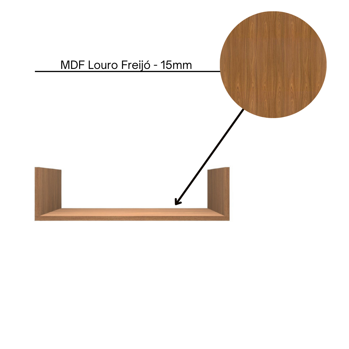 Prateleira U Nicho Decorativa Multiuso 100% Mdf Plancasa:louro Freijó - 4