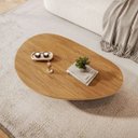 Ver imagem 2 de Mesa de Centro Orgânica com Pés Metálicos Champagne:canela