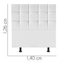 Ver imagem 2 de Cabeceira Estofada Cama Box Casal 140cm Espanha Corino Branco- Mabe Magazine