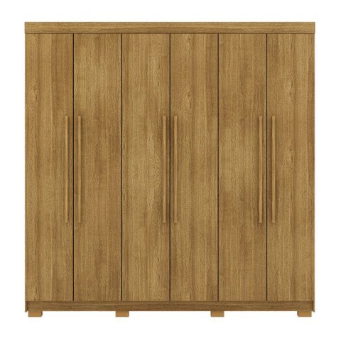 Guarda Roupa Roupeiro Casal Elegance 06 Portas 02 Gavetas Nature Vila Rica