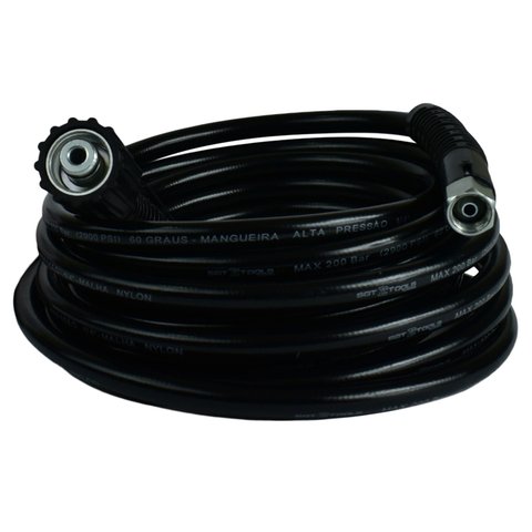 Mangueira Trama Nylon (m22/14 X 1/4" Femea) para Lavadoras Alta Pressao - 7 Metros