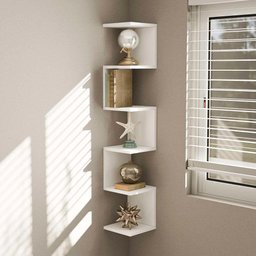 Prateleira de Canto Lyra 5 Nichos Decorativos Branco para Sala Quarto Livros - 2