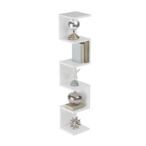 Prateleira de Canto Lyra 5 Nichos Decorativos Branco para Sala Quarto Livros