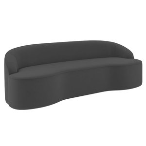 Sofá 2 Lugares para Sala de Estar Living 150cm Theo D06 Veludo Cinza - Mpozenato