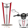 Adesivo Faixa Gravata Tanque Moto Cg 160 125 Titan Fan Teu Adesivo 125 Branco Vermelho - 1