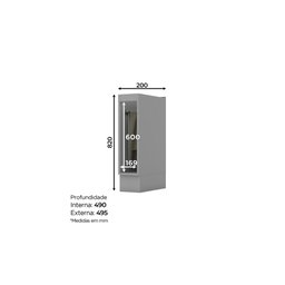 Balcão de Cozinha Porta Toalha 20 Cm Amy Casa 812 - 2