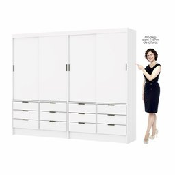 Closet Casal Duplo Sevilha 4 Portas 12 Gavetas Carioca Móveis - 3