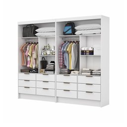 Closet Casal Duplo Sevilha 4 Portas 12 Gavetas Carioca Móveis - 4