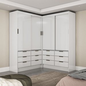 Closet Casal Duplo Sevilha 4 Portas 12 Gavetas Carioca Móveis