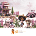Ver imagem 2 de Papel de Parede Painel Velho Oeste Rosa