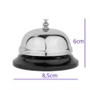 Ver imagem 2 de Campainha Sino de Mesa em Metal Prateado 8,5cm - Livon Onyx
