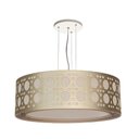 Ver imagem 1 de Luminária de Teto Pendente Palha Cúpula Dupla Bronze 50x16