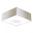 Ver imagem 3 de Plafon Quadrado Md-3056 Cúpula em Tecido 15/70x70cm Linho Bege - Bivolt