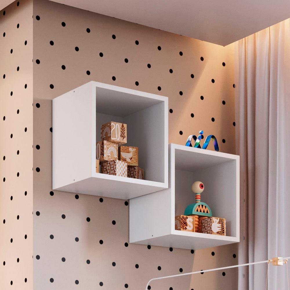 Kit de Nichos Brancos para Quarto Infantil | MadeiraMadeira