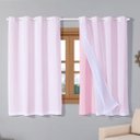 Ver imagem 1 de Cortina Classic 2,20m X 1,40m para Sala Quarto Janela Cozinha Decorativa Varão Simples Rosa
