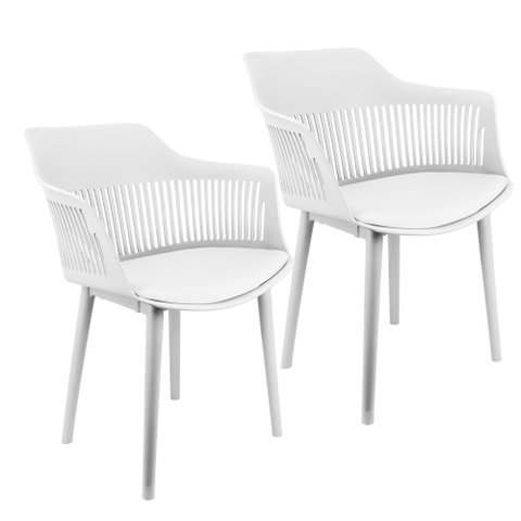 Kit com 2 Cadeira Marcela Montreal Jantar 140pp Cor:branco Branco