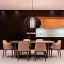 Ver imagem 2 de Lustre Pendente de Madeira Vazado Aletado Bari G 46x30cm Soq E27 Cor Café