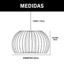 Ver imagem 5 de Lustre Pendente de Madeira Vazado Aletado Bari G 46x30cm Soq E27 Cor Café