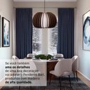 Ver imagem 3 de Lustre Pendente de Madeira Vazado Aletado Bari G 46x30cm Soq E27 Cor Café