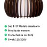Lustre Pendente de Madeira Vazado Aletado Bari G 46x30cm Soq E27 Cor Café - 4
