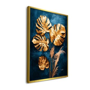 Quadro Costela de Adao: Moldura Dourada/ 40x60