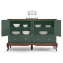 Ver imagem 2 de Balcão Buffet 4 Portas 2 Gavetas Hannover 60815 Linz Móveis - Verde Musgo/Imbuia
