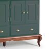 Balcão Buffet 4 Portas 2 Gavetas Hannover 60815 Linz Móveis - Verde Musgo/Imbuia - 4