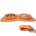 Ver imagem 1 de Comedouro Bebedouro 2 em 1 Silicone Cachorro Gato Pet Raçao Agua Hidrataçao Comida Dobravel Portatil