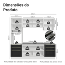 Ver imagem 4 de Armário de Cozinha Completa 240cm Branco/preto Branco/preto