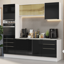 Ver imagem 1 de Armário de Cozinha Completa 240cm Branco/preto Branco/preto