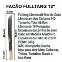 Ver imagem 2 de Facão para Mato 18 Cabo Madeira Fulltang Inox 59cm Fazenda