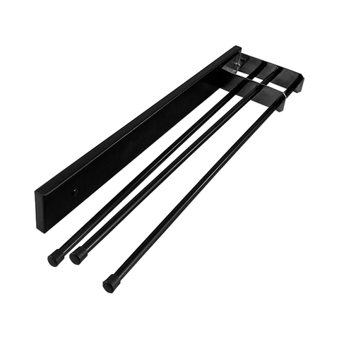 Porta Pano Deslizante Triplo Alumínio Preto e Inox 2487 Jomer