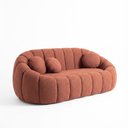 Ver imagem 2 de Sofá Curvo Orgânico Confortável Concha Bouclê Terracota - Vimont Moveis