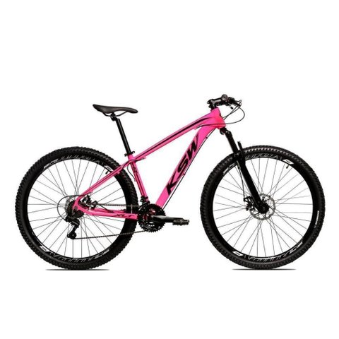 Bicicleta Aro 29 Ksw 27v Freio Hidráulico C-trava e K7 11-40 - Rosa-preto - 17" Rosa-preto