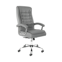 Ver imagem 3 de Cadeira Escritório Couro Presidente Molas Ensacadas Nr17 Califórnia Fratini Cinza