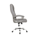 Ver imagem 5 de Cadeira Escritório Couro Presidente Molas Ensacadas Nr17 Califórnia Fratini Cinza