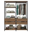 Ver imagem 5 de Guarda Roupa Closet Modulado 4 Gavetas 6 Prateleiras 140cm Valencia Rustic Preto