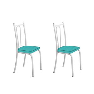 Kit com 2 Cadeiras 123 Malva Branca/Azul Turquessa - Artefamol