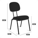 Ver imagem 3 de Cadeira Secretária Pé Palito Estofada em Tecido Escritorio Home Office Escolas