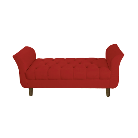 Recamier Estofado para Hall de Entrada 160 Cm Grécia Corano Vermelho - Incasa Decor