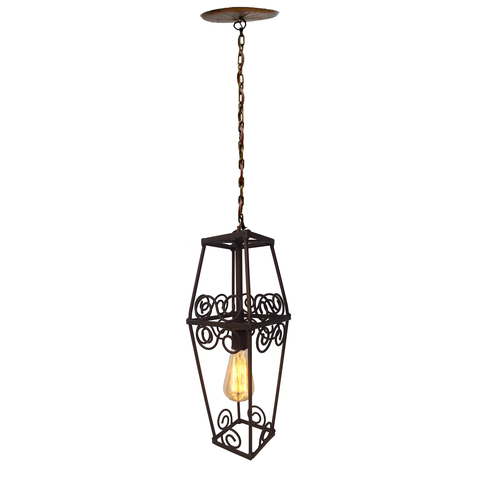 Lustre Rustico Iluminação Residencial Interna Marrom Artesanal Libertas Rosas Artesanato Lampião Bra