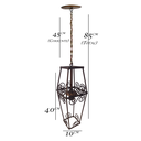 Ver imagem 2 de Lustre Rustico Iluminação Residencial Interna Marrom Artesanal Libertas Rosas Artesanato Lampião Bra