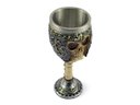 Ver imagem 3 de Taça Cálice Em Aço Inox e Resina Crânio Medieval Caveira Guerreiro Osso Rock Colecionável Coquetel C