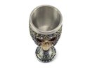 Ver imagem 4 de Taça Cálice Em Aço Inox e Resina Crânio Medieval Caveira Guerreiro Osso Rock Colecionável Coquetel C