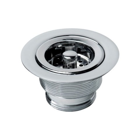 Válvula de Escoamento para Cozinha 3.1/2" X 1.1/2" com Cesta de Metal Cromado Roca
