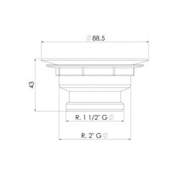 Válvula de Escoamento para Cozinha 3.1/2" X 1.1/2" com Cesta de Metal - 2